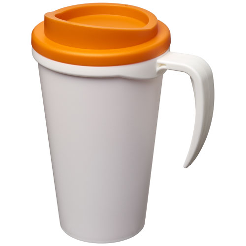 Mug isolant 350 ml promotionnel Americano® Blanc / Orange